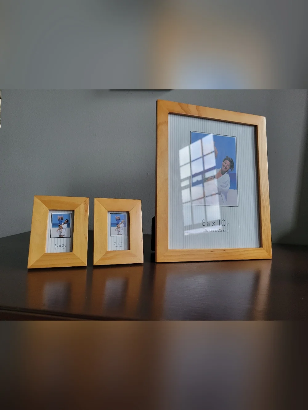 Pine Wood Y2K Modern Picture Frames, Set of 3
